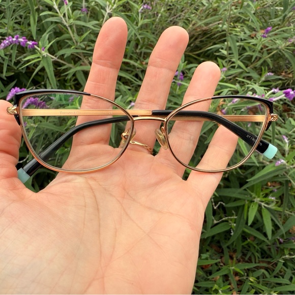 Tiffany and Co. Cat-Eye Glasses with Rose Gold Frame w/black accents. - Picture 7 of 9